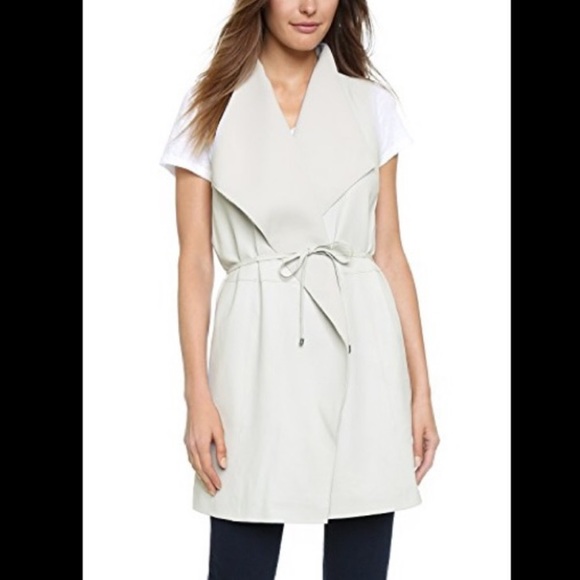 Vince Leather Vest in Sierra Silver - Picture 6 of 9